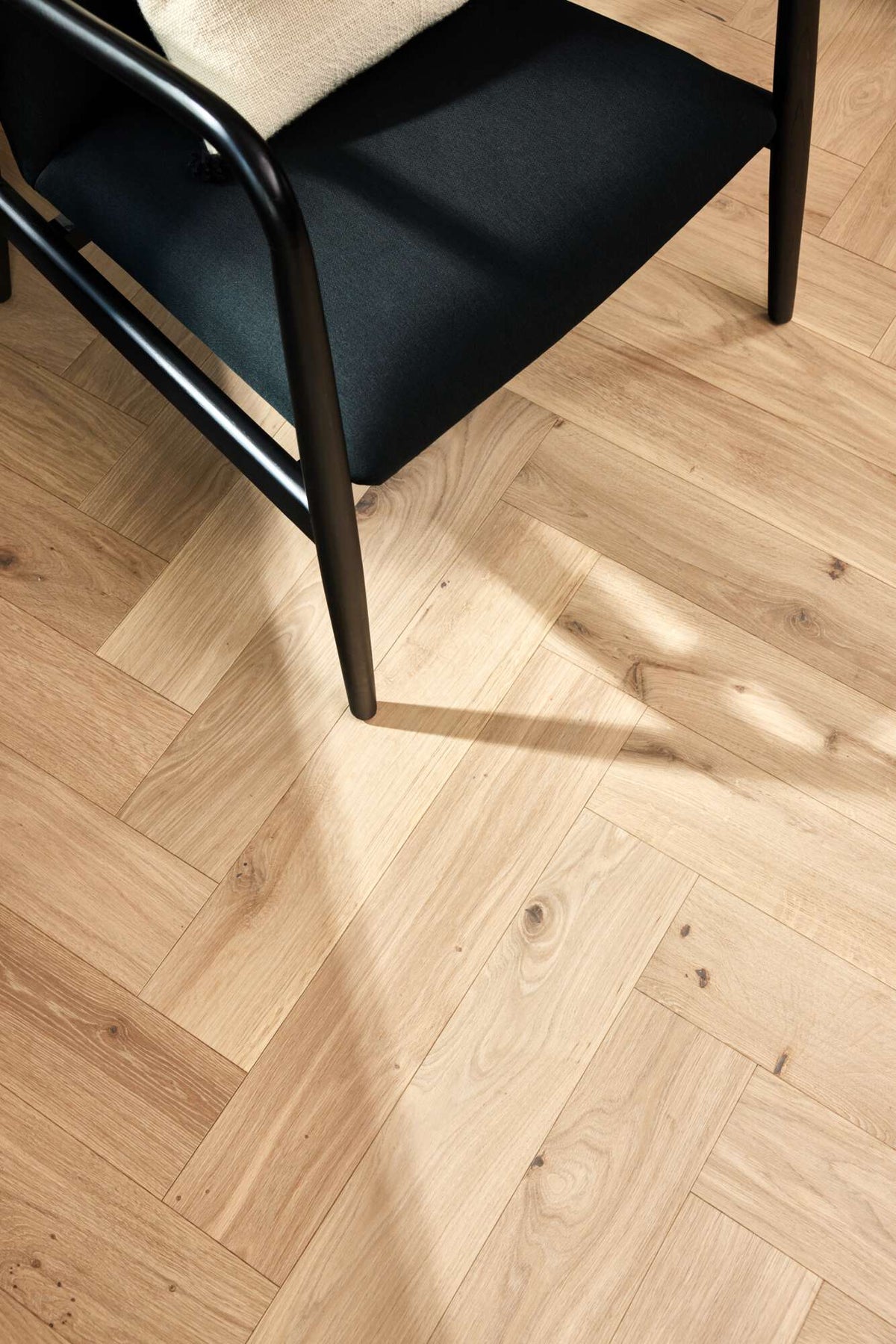 Boen Animoso Engineered Oak Herringbone Flooring, Brushed & L/Pure, A & B Planks: 14.0 x 138 x 690 mm