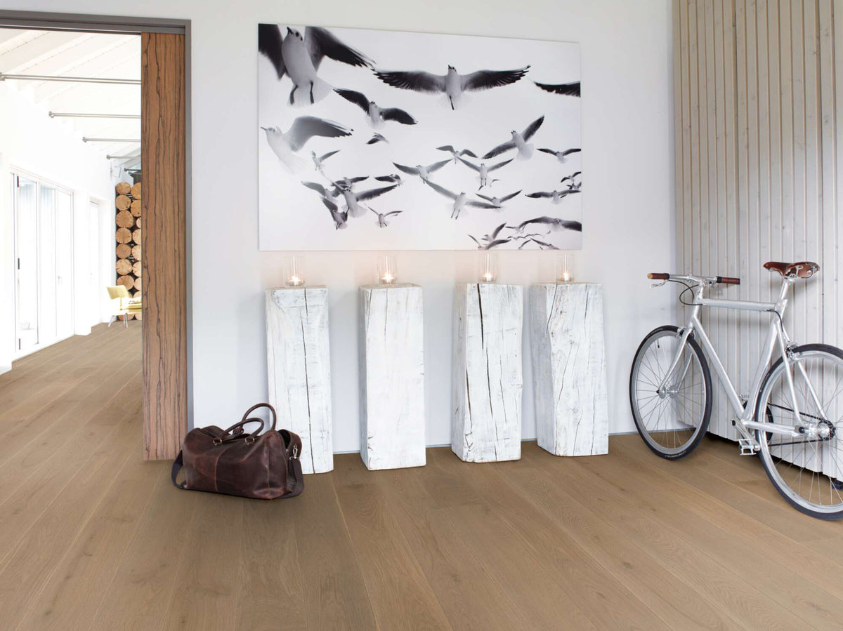 Boen Animoso Engineered Sand Oak Planks Flooring, Brushed & L/Natural: 14.0 x 209 x 2,200 mm