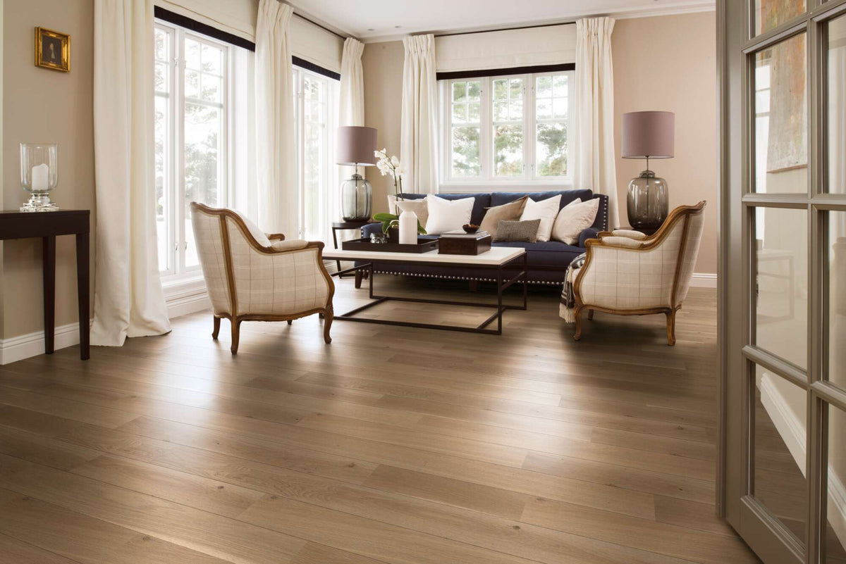 Boen Animoso Engineered Sand Oak Planks Flooring, Brushed & L/Natural: 14.0 x 209 x 2,200 mm