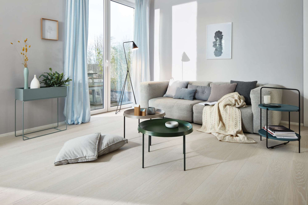 Boen Andante Engineered White Oak Planks Flooring, Brushed & L/Pure: 14.0 x 209 x 2,200 mm