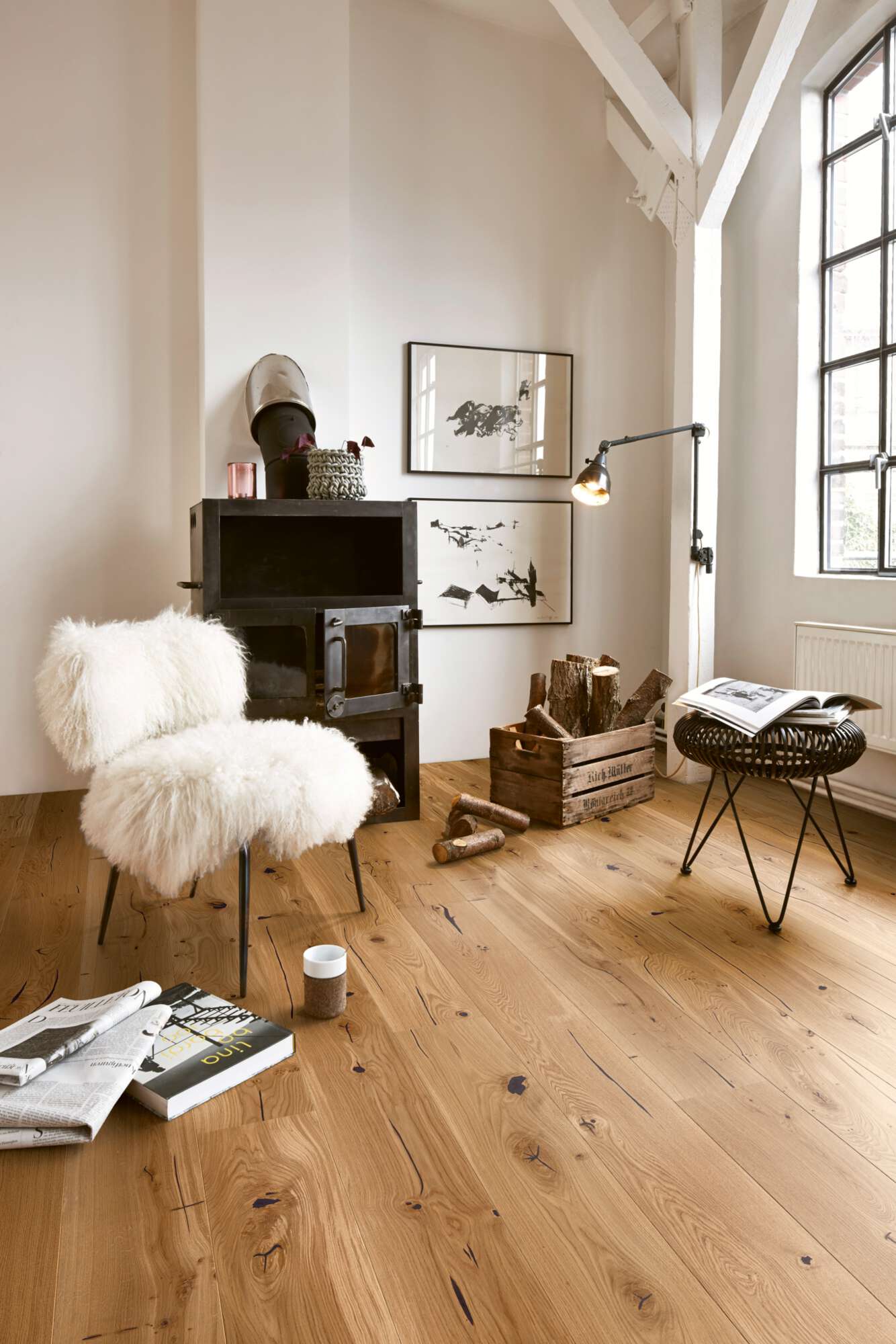 Boen Espressivo Engineered Oak Planks Flooring, Brushed & L/Natural: 14.0 x 209 x 2,200 mm