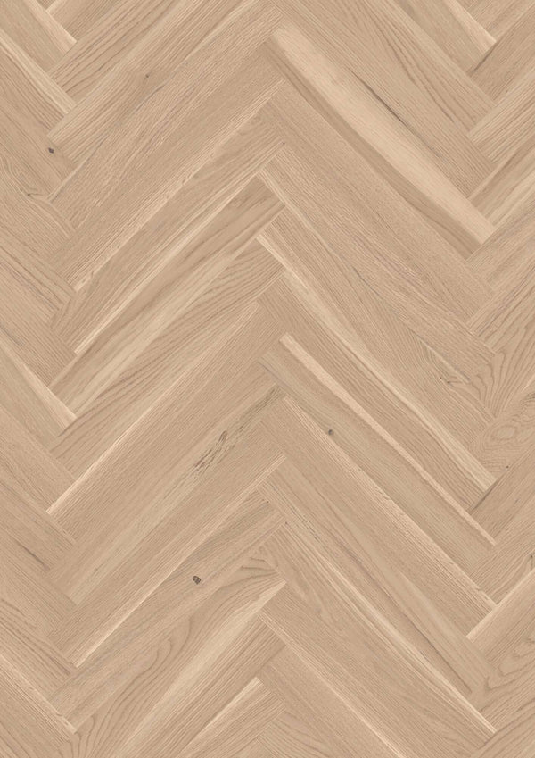 Boen Structure Engineered White Oak Herringbone Flooring, L/Matt: 10.0 x 70 x 470 mm