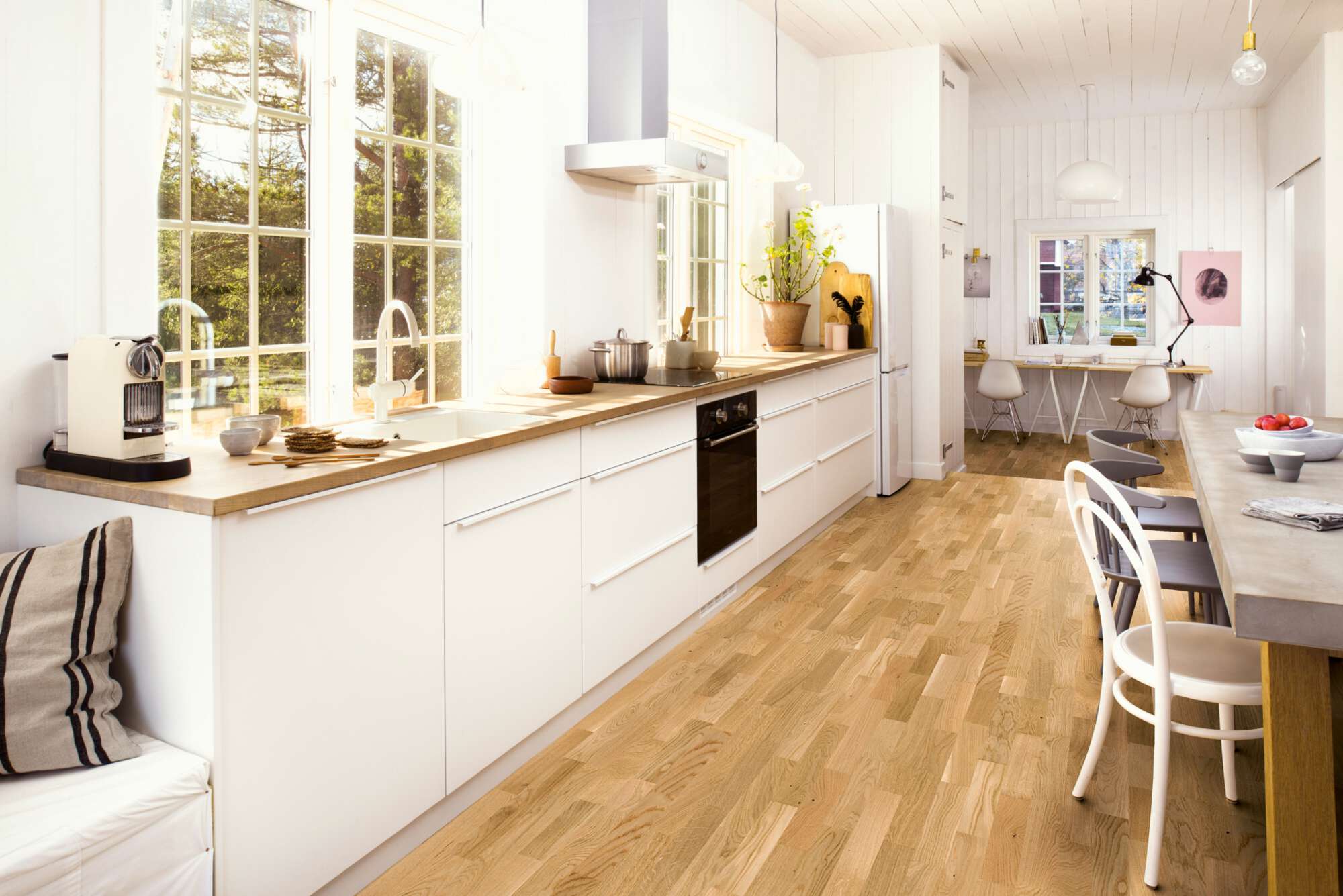 Boen Finale Engineered Oak Multi-Strip Flooring, L/Natural: 14.0 x 215 x 2,200 mm