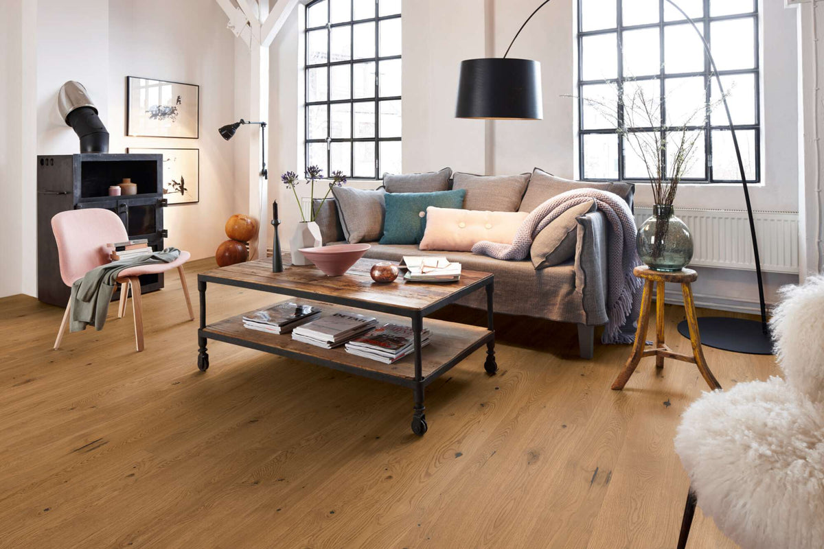 Boen Vivo Engineered Honey Oak Planks Flooring, Brushed & L/Natural: 14.0 x 138 x 2,200 mm