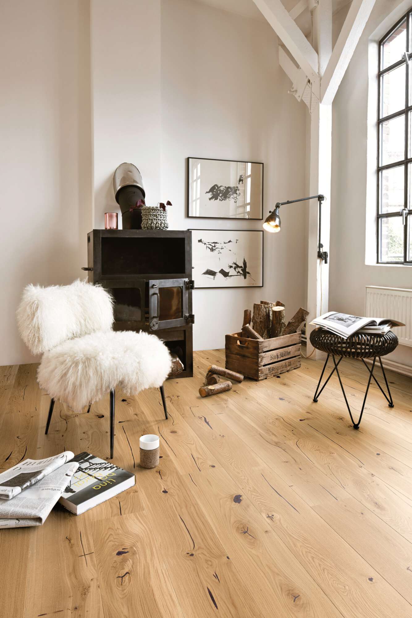 Boen Espressivo Engineered Authentic Oak Planks Flooring, Brushed & L/Natural: 14.0 x 209 x 2,200 mm