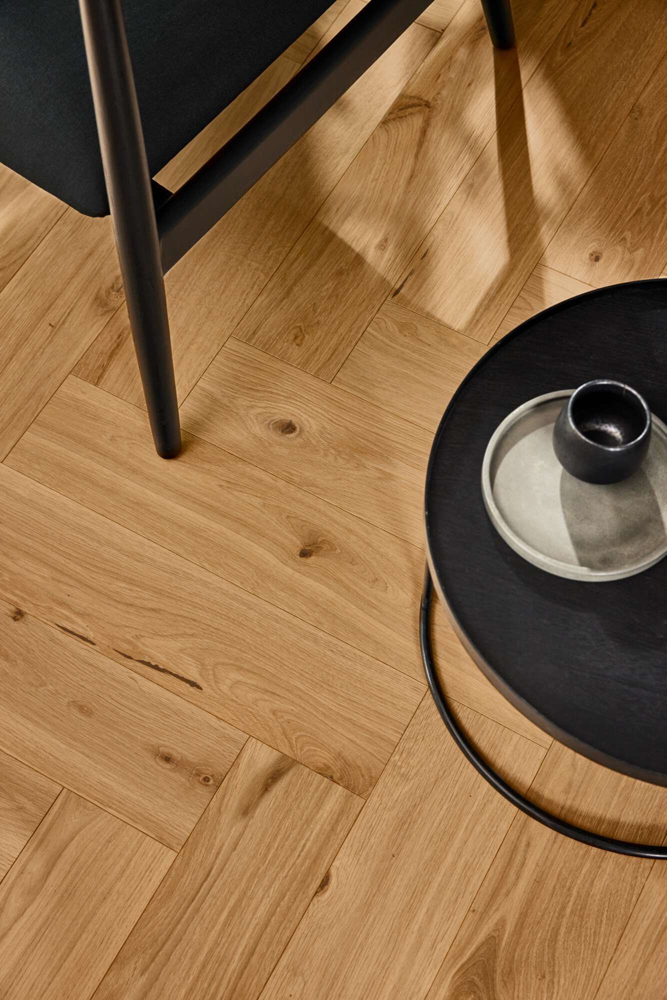 Boen Vivo Engineered Oak Herringbone Flooring, Brushed & L/Natural, A & B Planks: 14.0 x 138 x 690 mm