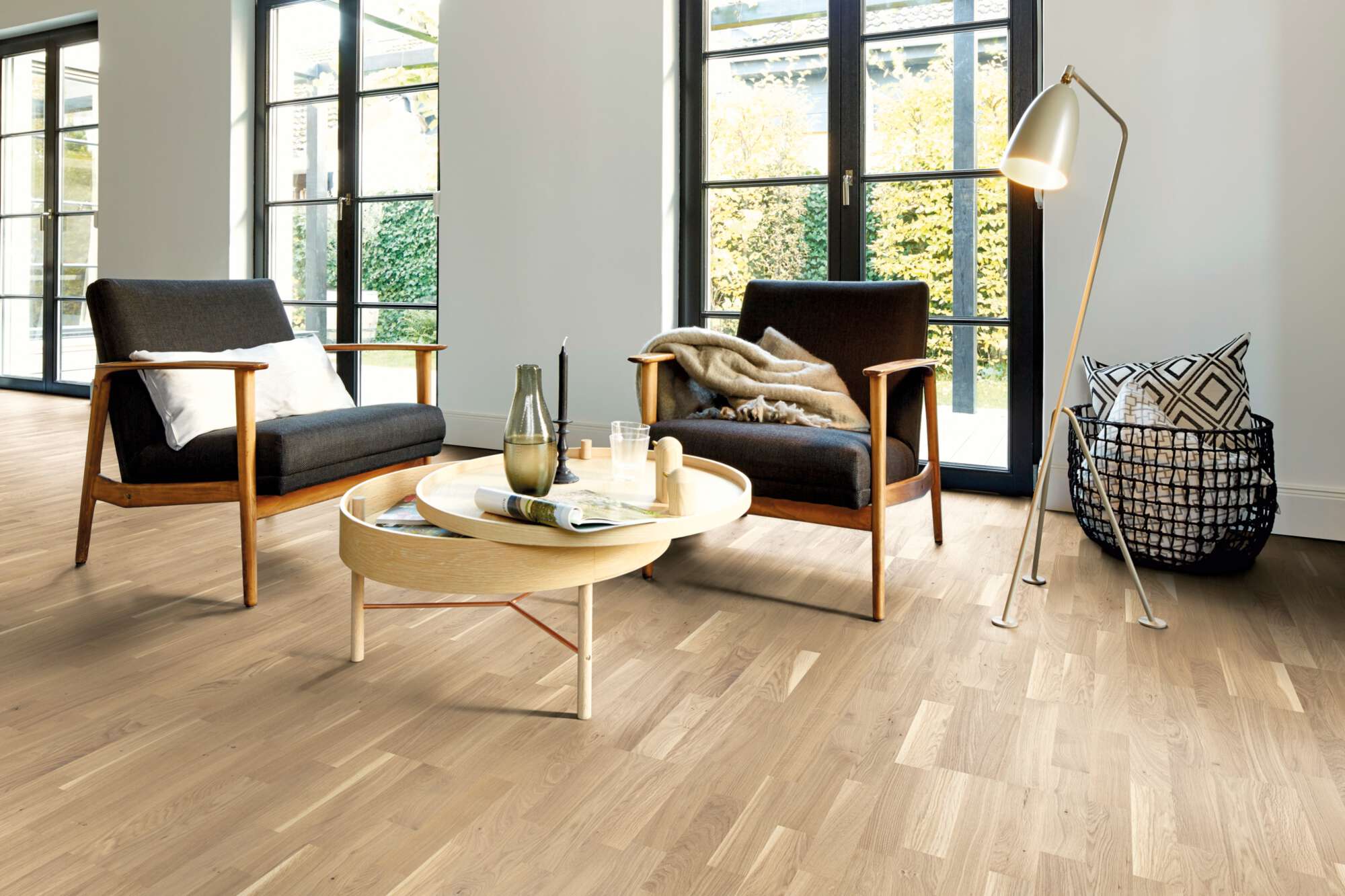 Boen Finale Engineered Oak Multi-Strip Flooring, Brushed & L/Pure: 14.0 x 215 x 2,200 mm