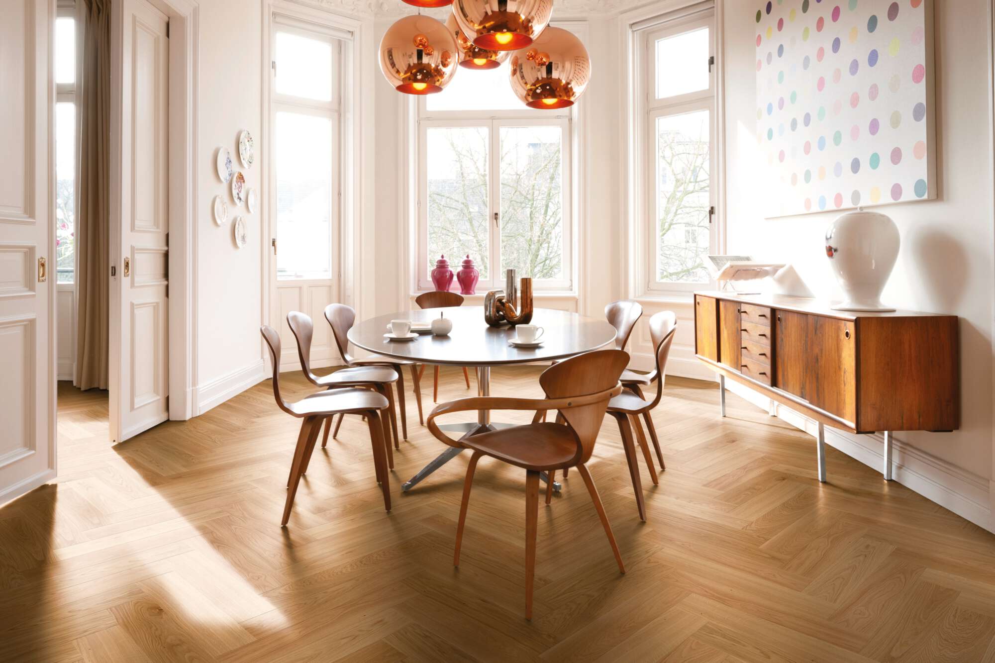 Boen Adagio Engineered Oak Herringbone Flooring, Brushed & L/Natural, A & B Planks: 14.0 x 138 x 690 mm