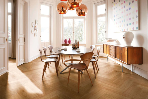 Boen Adagio Engineered Oak Herringbone Flooring, Brushed & L/Natural, A & B Planks: 14.0 x 138 x 690 mm