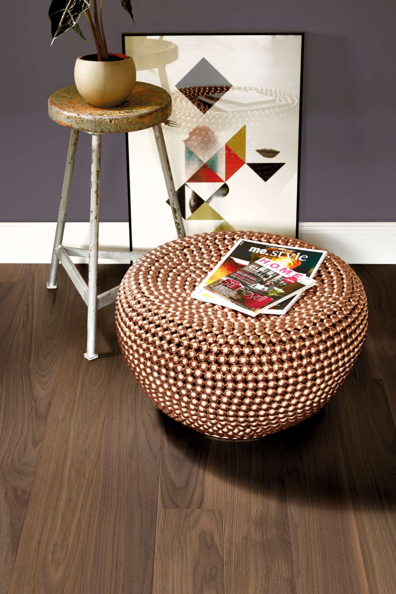 Boen Adagio Engineered American Walnut Planks Flooring, Brushed & L/Pure: 14.0 x 138 x 2,200 mm