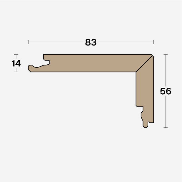 Boen Profile A Stair Nosing for 13.2/14mm Oak, Bevelled, Brushed & L/Pure: 56 x 83 x 2200 mm